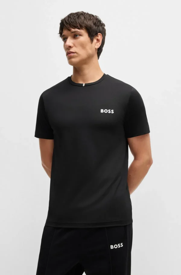 HUGO BOSS T-Shirts>T-shirt Ativa BOSS X Matteo Berrettini Em Piqué Drenante De Humidade