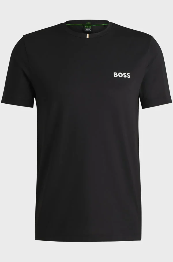 HUGO BOSS T-Shirts>T-shirt Ativa BOSS X Matteo Berrettini Em Piqué Drenante De Humidade