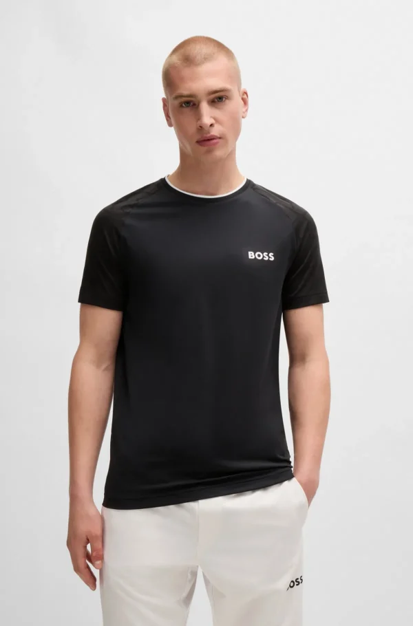 HUGO BOSS T-Shirts>T-shirt BOSS X Matteo Berrettini Em Jersey Elástico Com Detalhes Exclusivos