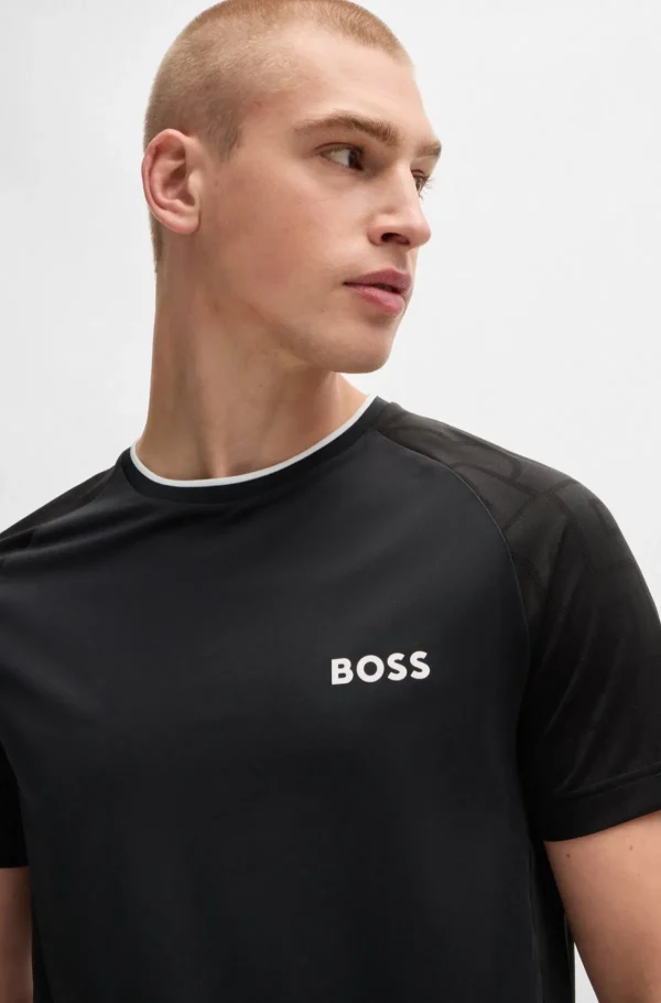 HUGO BOSS T-Shirts>T-shirt BOSS X Matteo Berrettini Em Jersey Elástico Com Detalhes Exclusivos