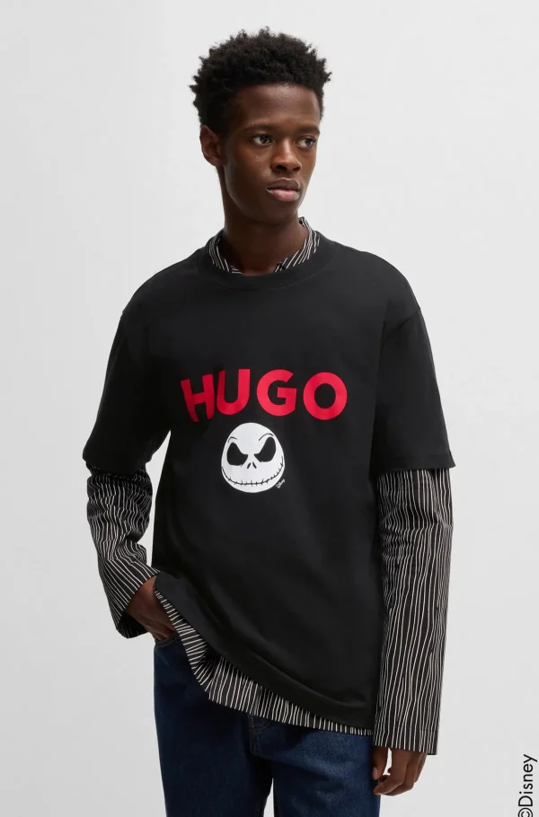 HUGO BOSS T-Shirts>T-shirt Com Logótipo HUGO X Disney's The Nightmare Before Christmas