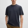 HUGO BOSS T-Shirts>T-shirt De Ajuste Descontraído Em Algodão Pêssego Com Detalhe De Logótipo