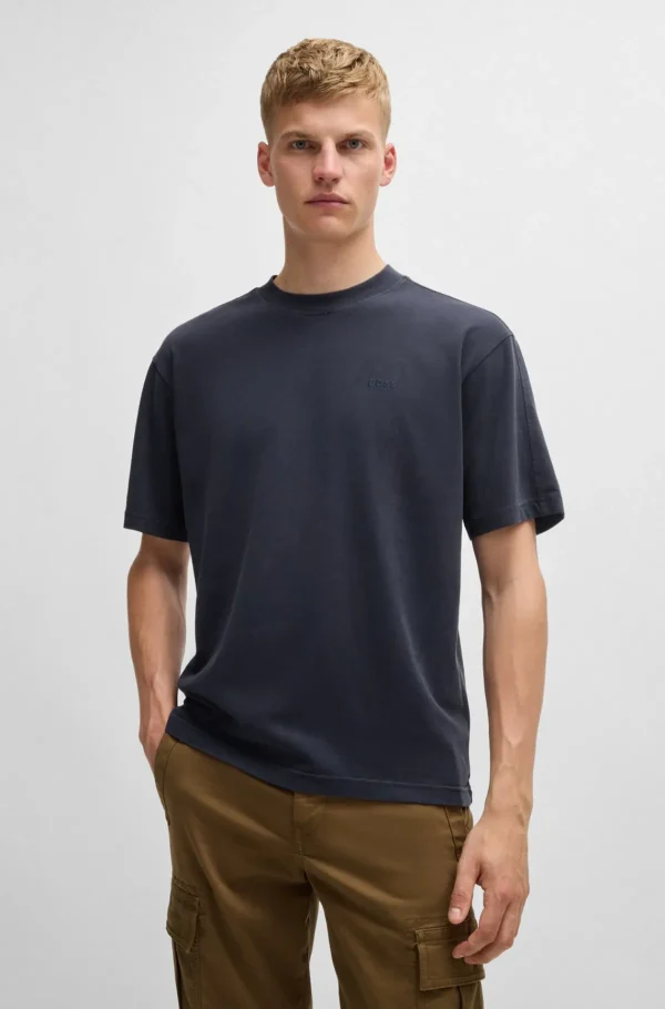 HUGO BOSS T-Shirts>T-shirt De Ajuste Descontraído Em Algodão Pêssego Com Detalhe De Logótipo