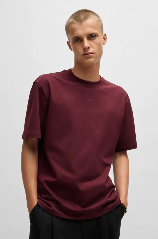 HUGO BOSS T-Shirts>T-shirt De Ajuste Descontraído Em Algodão Com Estampado Do Logótipo