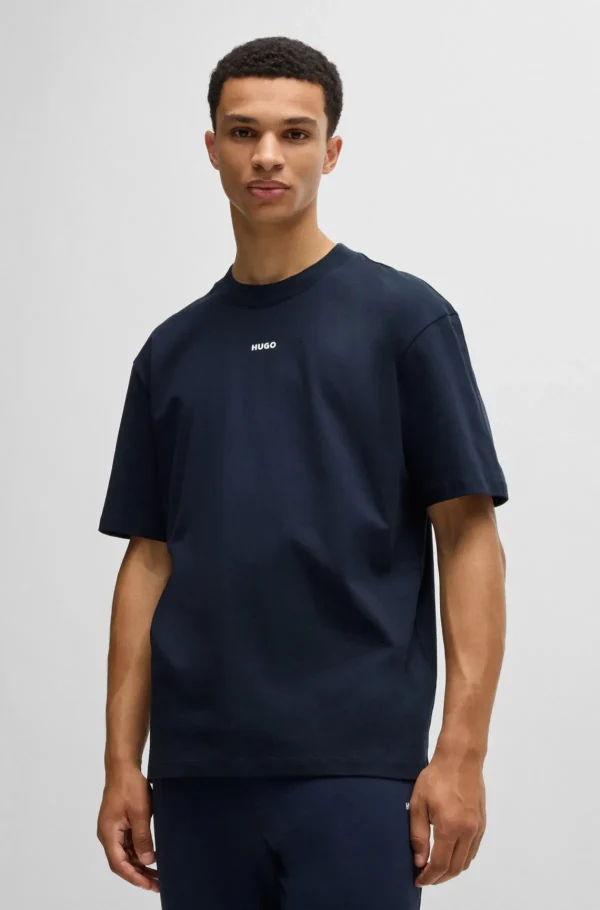 HUGO BOSS T-Shirts>T-shirt De Ajuste Descontraído Em Algodão Com Estampado Do Logótipo