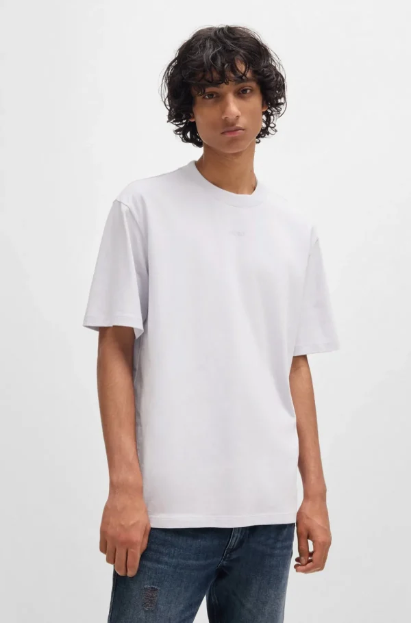 HUGO BOSS T-Shirts>T-shirt De Ajuste Descontraído Em Algodão Com Estampado Do Logótipo