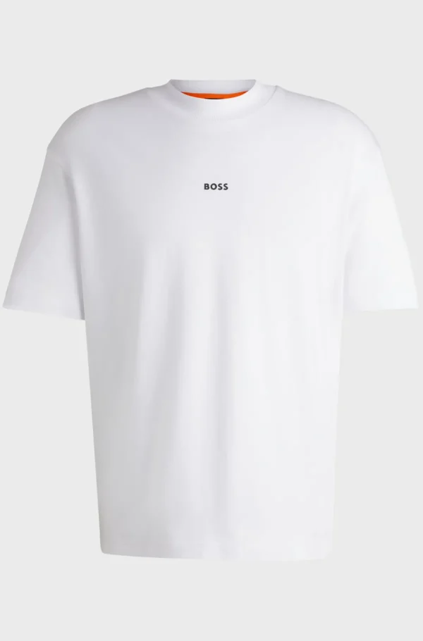 HUGO BOSS T-Shirts>T-shirt De Ajuste Descontraído Em Algodão Com Arte Do Logótipo