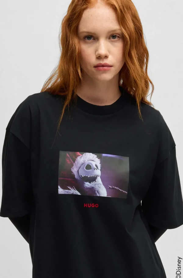 MULHER HUGO BOSS T-Shirts E Tops>T-shirt De Ajuste Grande HUGO X Disney's The Nightmare Before Christmas