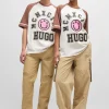 HUGO BOSS T-Shirts>T-shirt De Ajuste Largo Em Jersey De Algodão Com Arte Sazonal