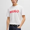 HUGO BOSS Artigos Essenciais>T-shirt De Ajuste Regular Em Jersey De Algodão Com Logótipo Contrastante