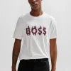 HUGO BOSS T-Shirts>T-shirt De Ajuste Regular Em Jersey De Algodão Com Arte Sazonal