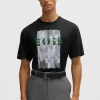 HUGO BOSS T-Shirts>T-shirt De Ajuste Regular Em Jersey De Algodão Com Arte Sazonal