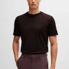 HUGO BOSS T-Shirts>T-shirt De Ajuste Regular Em Algodão Ripstop Com Acabamentos Simples