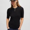 MULHER HUGO BOSS Artigos Essenciais>T-shirt De Ajuste Slim Em Algodão, Modal E Elástico