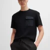 HUGO BOSS T-Shirts>T-shirt De Algodão Interlock Com Rebordos Com Estampado Animal