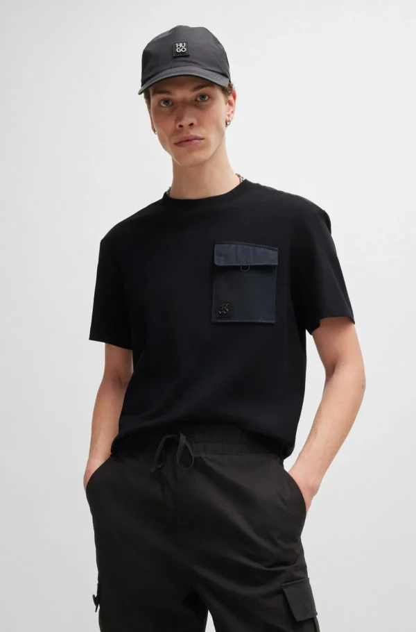 HUGO BOSS T-Shirts>T-shirt De Algodão Interlock Com Rebordos Com Estampado Animal