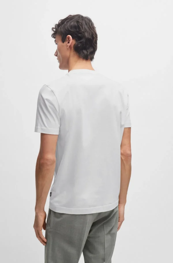 HUGO BOSS T-Shirts | Artigos Essenciais>T-shirt De Jersey De Algodão Com Logótipo Em Borracha