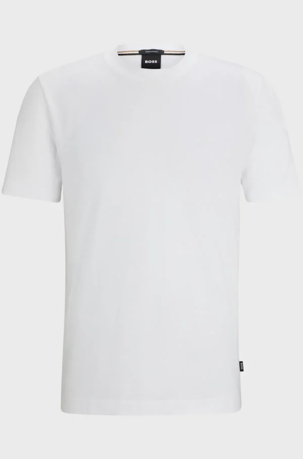 HUGO BOSS T-Shirts | Artigos Essenciais>T-shirt De Jersey De Algodão Com Logótipo Em Borracha