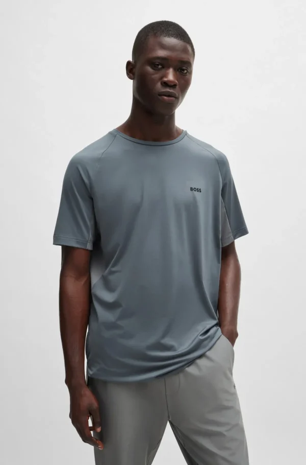 HUGO BOSS T-Shirts>T-shirt Elástica De Alto Desempenho Em Materiais Mistos