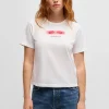 MULHER HUGO BOSS T-Shirts E Tops>T-shirt Em Algodão Com Estampado Gráfico Sazonal