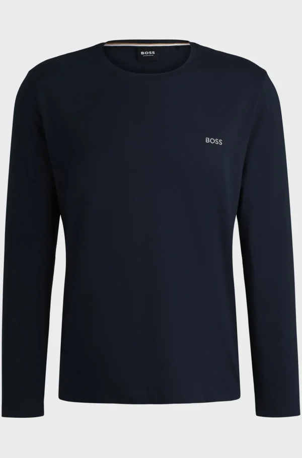 HUGO BOSS Pijamas E Loungewear>T-shirt Em Algodão Elástico Com Logótipo Bordado