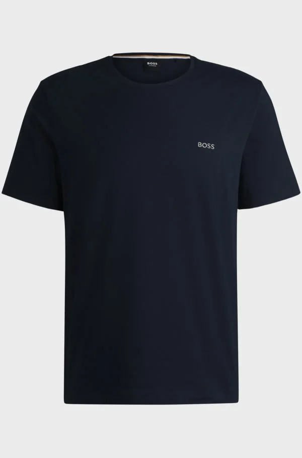 HUGO BOSS Pijamas E Loungewear>T-shirt Em Algodão Elástico Com Logótipo Bordado