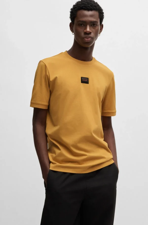 HUGO BOSS T-Shirts>T-shirt Em Jersey De Algodão Com Logótipo Gelatinoso