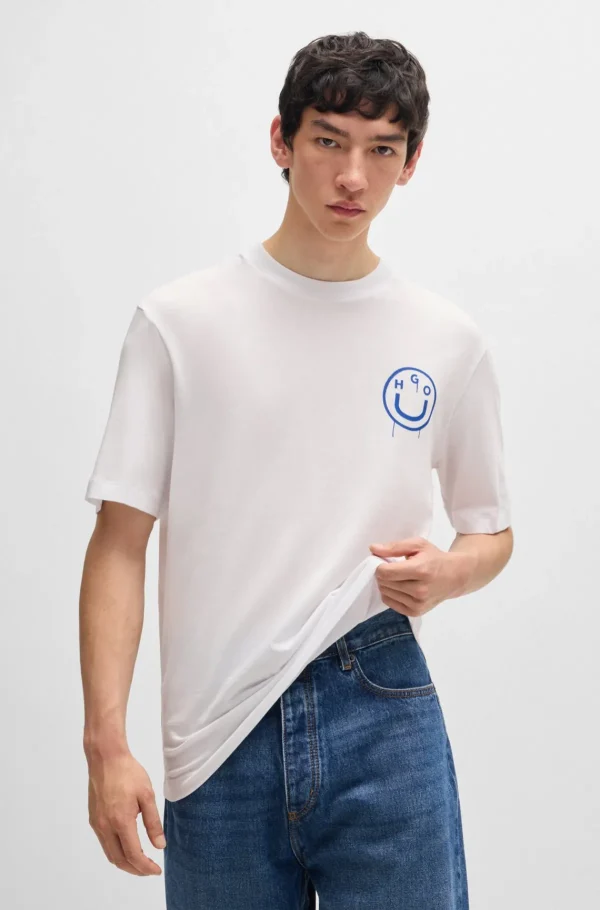 HUGO BOSS T-Shirts>T-shirt Em Jersey De Algodão Com Logótipos