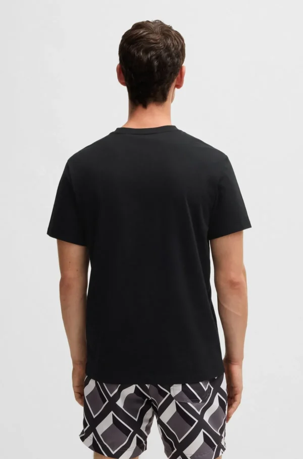 HUGO BOSS Fatos De Banho>T-shirt Em Jersey De Algodão De Ajuste Regular E Proteção UV FPS 50+