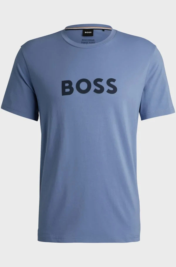 HUGO BOSS Fatos De Banho>T-shirt Em Jersey De Algodão De Ajuste Regular E Proteção UV FPS 50+