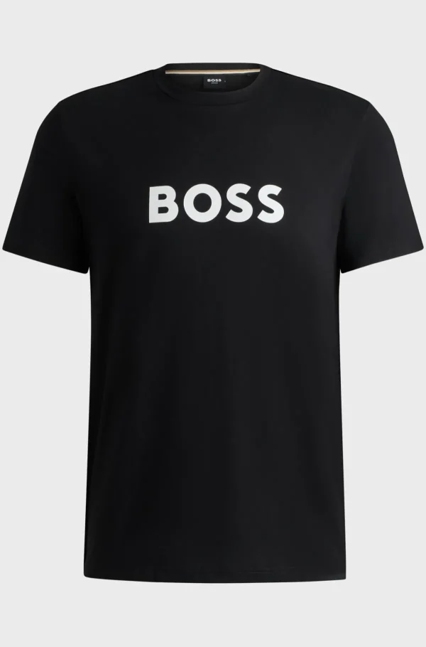 HUGO BOSS Fatos De Banho>T-shirt Em Jersey De Algodão De Ajuste Regular E Proteção UV FPS 50+