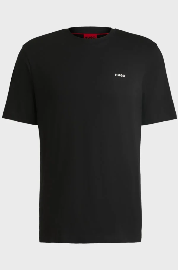 HUGO BOSS Artigos Essenciais>T-shirt Em Jersey De Algodão Com Logótipo Estampado