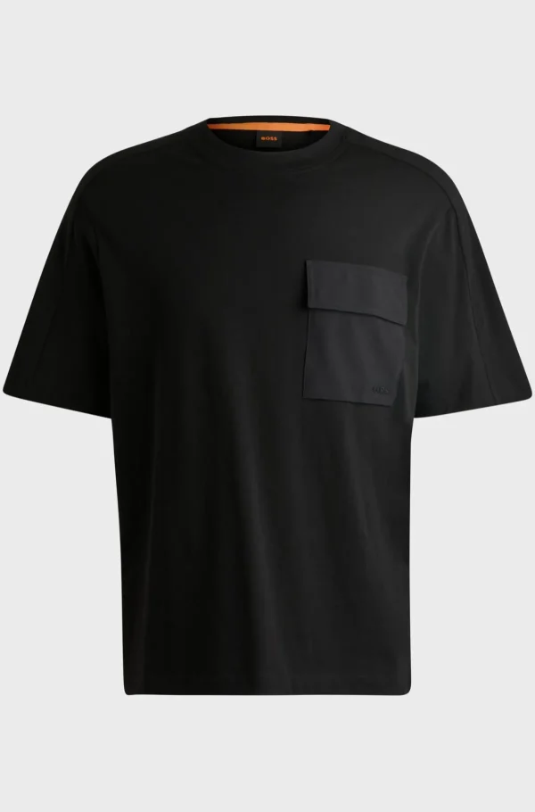 HUGO BOSS T-Shirts>T-shirt Em Jersey De Algodão Com Bolso Cargo Da Marca