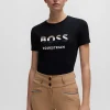 MULHER HUGO BOSS Roupa De Equitação>T-shirt Equestre De Algodão Elástico Com Detalhes De Logótipo