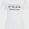 MULHER HUGO BOSS T-Shirts E Tops>T-shirt Equestre De Algodão Elástico Com Detalhes De Logótipo