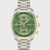 MULHER HUGO BOSS Relógios>Two-tone Watch With Green Dial And Five-link Bracelet