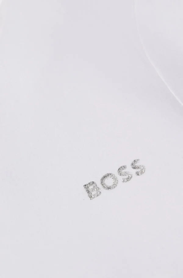 Crianças HUGO BOSS Partes De Cima Para Rapariga>Vestido Infantil De Manga Curta Com Riscas E Logótipo Exclusivos